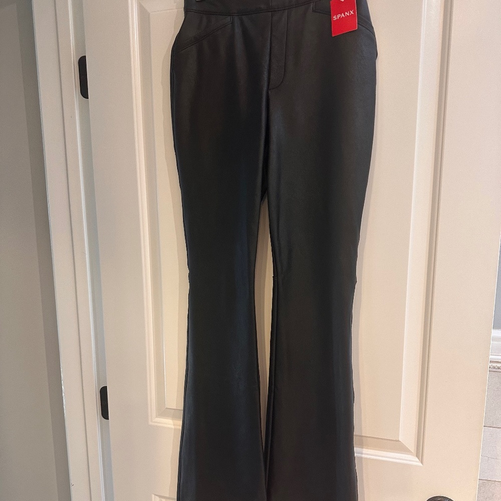 Spanx Faux Leather Flare Pant size S NWT